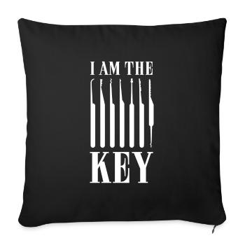 Verrouiller la clé Dietrich - Housse de coussin décorative 45 x 45 cm - noir - Devant