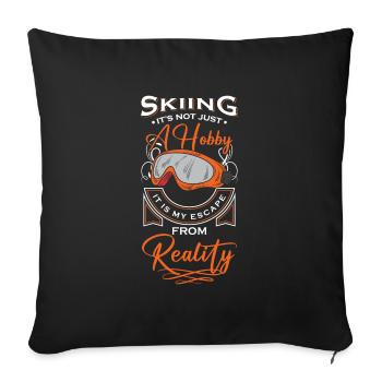 Sports d’hiver Loisir d’hiver - Housse de coussin décorative 45 x 45 cm - noir - Devant