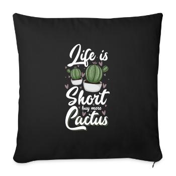 Cactus Prickly Mexique Tourisme - Housse de coussin décorative 45 x 45 cm - noir - Devant