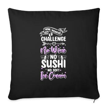 Pregnancy Birth Heart - Sofa pillowcase 17,3'' x 17,3'' (45 x 45 cm) - black - Front