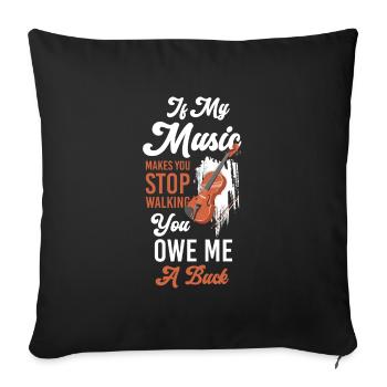 Street Musician Art Lifestyle Entertainer - Sofa pillowcase 17,3'' x 17,3'' (45 x 45 cm) - black - Front
