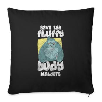 Monkey Power Fitness Chimpanzee - Sofa pillowcase 17,3'' x 17,3'' (45 x 45 cm) - black - Front