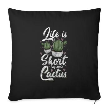 Cacti Garden Prickly - Sofa pillowcase 17,3'' x 17,3'' (45 x 45 cm) - black - Front