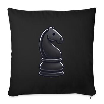 Elegant Black Knight Chess Piece - Sofa pillowcase 17,3'' x 17,3'' (45 x 45 cm) - black - Front