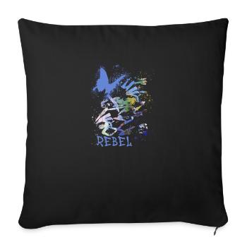art,butterfly,graffiti,colorful,blue,painting - Sofa pillowcase 17,3'' x 17,3'' (45 x 45 cm) - black - Front