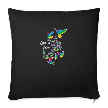 love is love,love,deaf,deaf,graffiti,rainbow - Sofa pillowcase 17,3'' x 17,3'' (45 x 45 cm) - black - Front