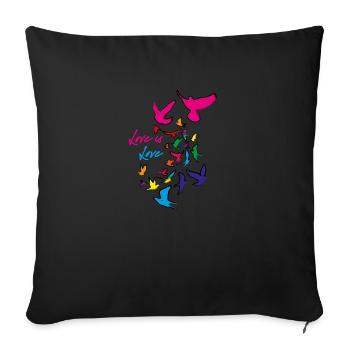 love is love,love,deaf,deaf,graffiti,rainbow - Sofa pillowcase 17,3'' x 17,3'' (45 x 45 cm) - black - Front