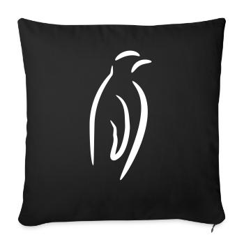 Penguin line drawing (white drawing) - Sofa pillowcase 17,3'' x 17,3'' (45 x 45 cm) - black - Front