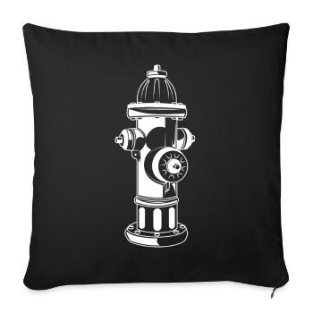 Hydrant Silhouette - Sofa pillowcase 17,3'' x 17,3'' (45 x 45 cm) - black - Front