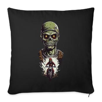 Zombie Biker Halloween & Motocross Motorcycle Design - Sofa pillowcase 17,3'' x 17,3'' (45 x 45 cm) - black - Front
