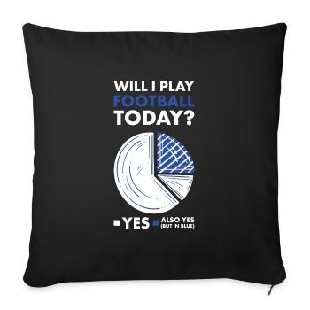 Sport vais-je jouer au football - Housse de coussin décorative 45 x 45 cm - noir - Devant