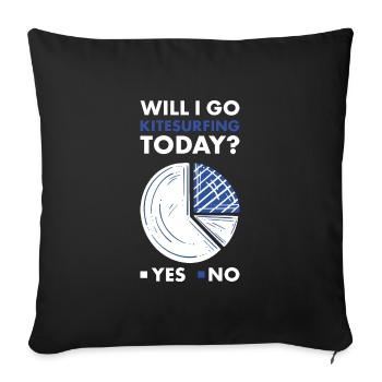Sport Est-ce que je vais faire du kitesurf aujourd’hui Kitesurf - Housse de coussin décorative 45 x 45 cm - noir - Devant