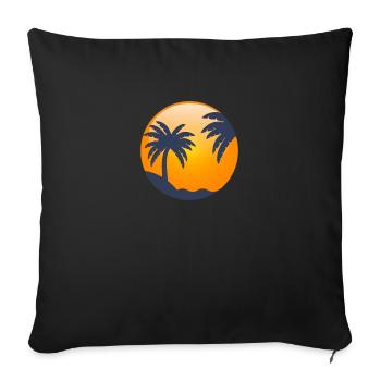Sun behind palm trees - Sofa pillowcase 17,3'' x 17,3'' (45 x 45 cm) - black - Front