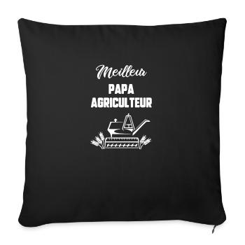 Meilleur papa agriculteur - Housse de coussin décorative 45 x 45 cm - noir - Devant