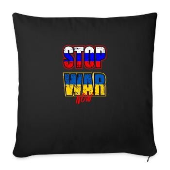 Arrêtez la guerre maintenant - Housse de coussin décorative 45 x 45 cm - noir - Devant