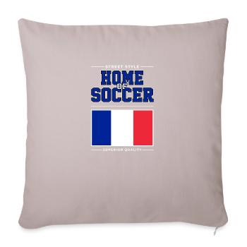 Le berceau du football - Housse de coussin décorative 45 x 45 cm - taupe clair - Devant
