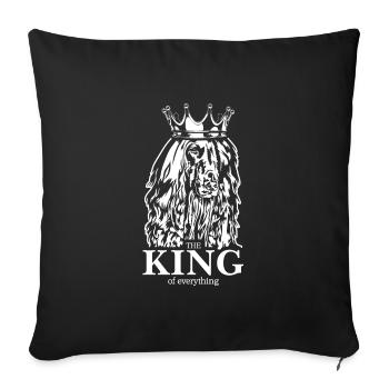 Afghanischer Windhund King of everything Wilsigns - Sofakissenbezug 45 x 45 cm - Schwarz - Vorne