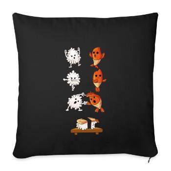 Sushi Fusion Rice & Salmon - Housse de coussin décorative 45 x 45 cm - noir - Devant
