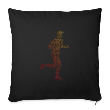 Course à pied Jogging Femmes Jogging Fitness - Housse de coussin décorative 45 x 45 cm - noir - Devant