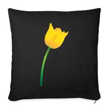 Yellow Tulip - Sofa pillowcase 17,3'' x 17,3'' (45 x 45 cm) - black - Front