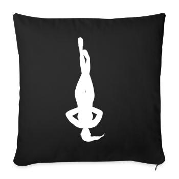 Yoga flexible en silhouette blanche - Housse de coussin décorative 45 x 45 cm - noir - Devant