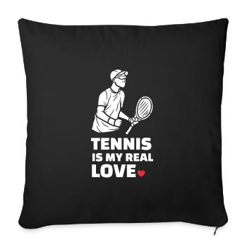J’adore le tennis - Housse de coussin décorative 45 x 45 cm - noir - Devant