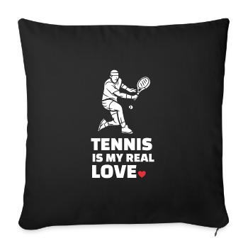 J’adore le tennis - Housse de coussin décorative 45 x 45 cm - noir - Devant