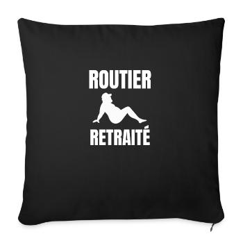 routier retraité - Housse de coussin décorative 45 x 45 cm - noir - Devant