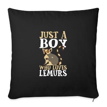 Juste un garçon qui aime les lémuriens - Housse de coussin décorative 45 x 45 cm - noir - Devant