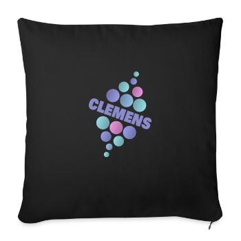 Pet Animal First name Clemens - Sofa pillowcase 17,3'' x 17,3'' (45 x 45 cm) - black - Front