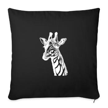 Girafe mignonne avec un look mignon - Housse de coussin décorative 45 x 45 cm - noir - Devant