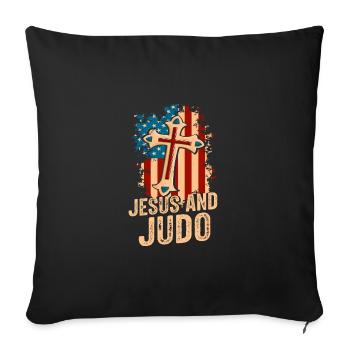 Jesus and Judo - Sofa pillowcase 17,3'' x 17,3'' (45 x 45 cm) - black - Front