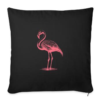 Cuddly pink flamingo - Sofa pillowcase 17,3'' x 17,3'' (45 x 45 cm) - black - Front