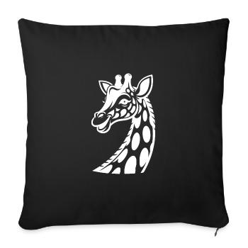 Funny cute african giraffe cute look - Sofa pillowcase 17,3'' x 17,3'' (45 x 45 cm) - black - Front