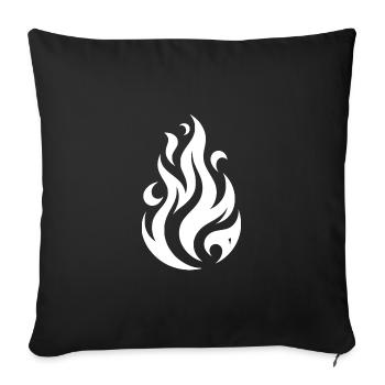 Tribal Tattoo Flammes Feu Illustration Design - Housse de coussin décorative 45 x 45 cm - noir - Devant