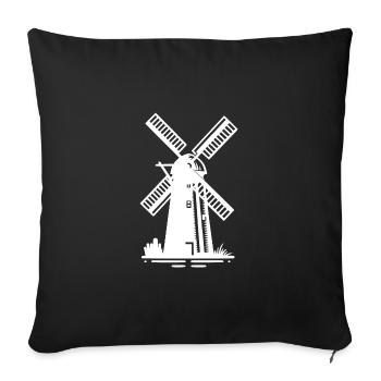 Dutch Grain Windmill for Wheat Flour - Sofa pillowcase 17,3'' x 17,3'' (45 x 45 cm) - black - Front