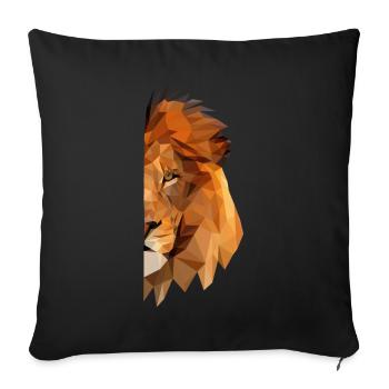 LION - MINIMALIST - Sofa pillowcase 17,3'' x 17,3'' (45 x 45 cm) - black - Front