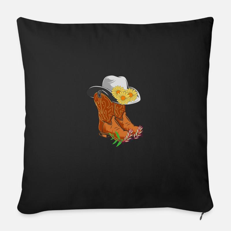 COWBOY BOOT - Sofakissenbezug 45 x 45 cm - Schwarz