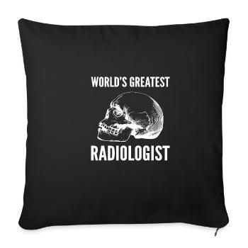 Le plus grand cadeau de médecin radiologue au monde - Housse de coussin décorative 45 x 45 cm - noir - Devant