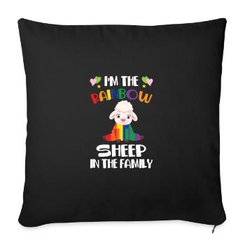 I'm The Rainbow Sheep In The Family Lesbian Love G - Sofakissenbezug 45 x 45 cm - Schwarz - Vorne