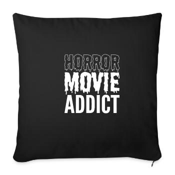 Les cinéphiles accros aux films d’horreur empoisonnent - Housse de coussin décorative 45 x 45 cm - noir - Devant