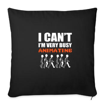 Cadeau de scénariste animé occupé - Housse de coussin décorative 45 x 45 cm - noir - Devant