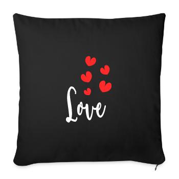 SAINT VALENTINE. bachelorette party. I LOVE YOU. I LOVE YOU. LOVE - Sofa pillowcase 17,3'' x 17,3'' (45 x 45 cm) - black - Front