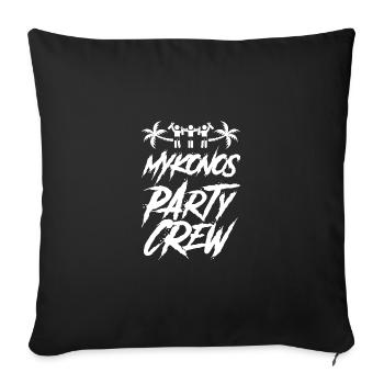 Vacances de l’équipe de fête à Mykonos - Housse de coussin décorative 45 x 45 cm - noir - Devant