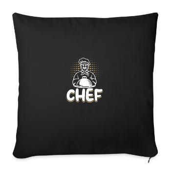 CHEF Chef Funny Culinary Chef Motif - Sofa pillowcase 17,3'' x 17,3'' (45 x 45 cm) - black - Front