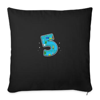 5 ans enfants garçons 5ème anniversaire rues - Housse de coussin décorative 45 x 45 cm - noir - Devant
