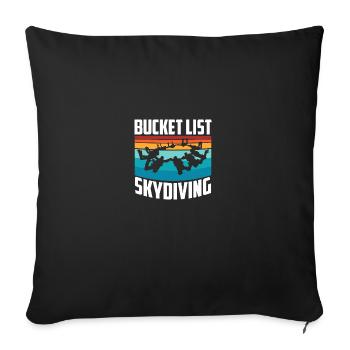Bucket List Skydiving for Skydivers - Sofa pillowcase 17,3'' x 17,3'' (45 x 45 cm) - black - Front