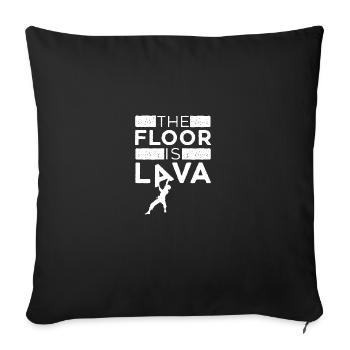 Le sol est de la lave pour les grimpeurs qui escaladent du bloc - Housse de coussin décorative 45 x 45 cm - noir - Devant