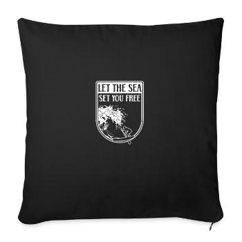 Let The Sea Set You Free Paddleboarding Paddle - Sofa pillowcase 17,3'' x 17,3'' (45 x 45 cm) - black - Front