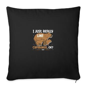 I Just Really Like Capybaras OK Capybara - Sofa pillowcase 17,3'' x 17,3'' (45 x 45 cm) - black - Front